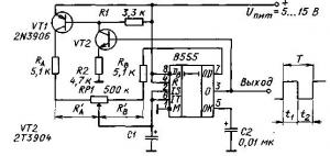 Практическое применение таймера 555