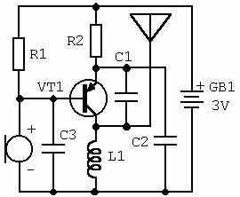 Простейший радиомикрофон на одном транзисторе