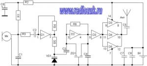 Радиожучёк на микросхеме CD4069