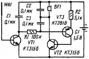 Искатель неисправности гирлянды со звуковым индикатором