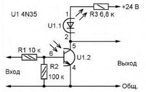 Триггер на транзисторной оптопаре 4N35